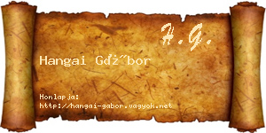 Hangai Gábor névjegykártya
